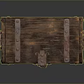 Rustic Vintage Wooden Storage Chest With Distressed Wood And Metal Clasps