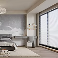 Kids Room Interior With Starry Sky Wall Mural Astronaut Chandelier Bed Toy Car And Rug