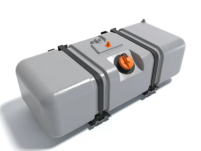 Gray Storage Tank With Orange Knob And Black Straps For Industrial Use 3d model