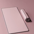 Pink Background Digital Phone Mat with Striped Design Rolled and Unrolled Versions