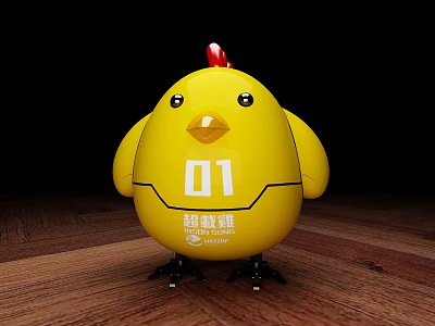 Modern toy hand-made small yellow chicken 3d model Modern toy hand-made small yellow chicken 3d model