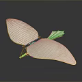 Modern Wing Shaped Decorative Piece With Light Colored Panels And Metal Connecting Frame