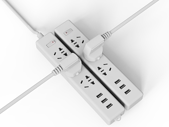 Socket plug patch panel 3d model