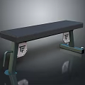 Fitness Bench With Black Padded Seat And Metal Frame Featuring F Logo Design