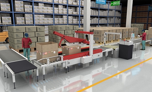 Factory assembly line 3d model