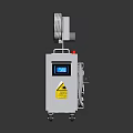 D INDUSTRIAL Mobile Industrial Equipment With White Body Black Reel Red Control Buttons And Wheels