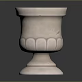 Decorative Beige Vase With Intricate Carved Patterns And Stable Base For Home Decor
