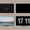 Four Modern Wall Mounted TVs With Various Display Screens In Home Setting
