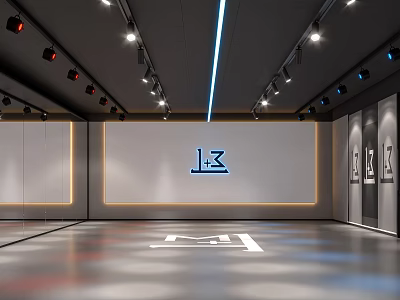 Fitness Studio Interior With Spacious Well Lit Training Area 3d model