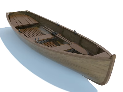 Handcrafted Wooden Boat With Classic Design And Wooden Seats On Calm Water 3d model Handcrafted Wooden Boat With Classic Design And Wooden Seats On Calm Water 3d model