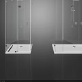 Modern Shower Sauna Enclosure with Glass Panel and Shower Head 3d model