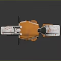 Orange Motorcycle With Silver Accents And Stylish Wheels On Reflective Surface