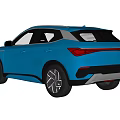 Blue Modern SUV With Sleek Body Design And Black Alloy Wheels
