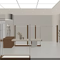 Modern Retail Showroom Interior With Logo Mannequin Dress Windows Plants And Lighting