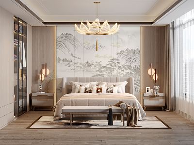 New Chinese bedroom model