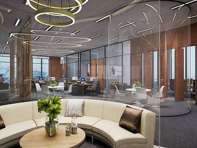 Modern Reception Area Company Reception Room 3d model