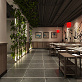 New Chinese Hot Pot Restaurant Hall 3d model