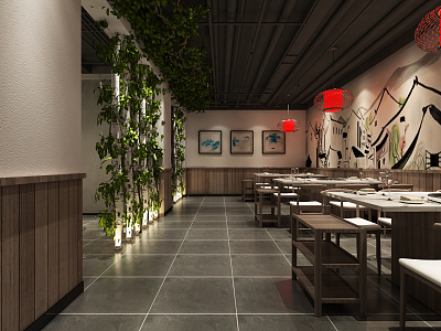 New Chinese Hot Pot Restaurant Hall 3d model