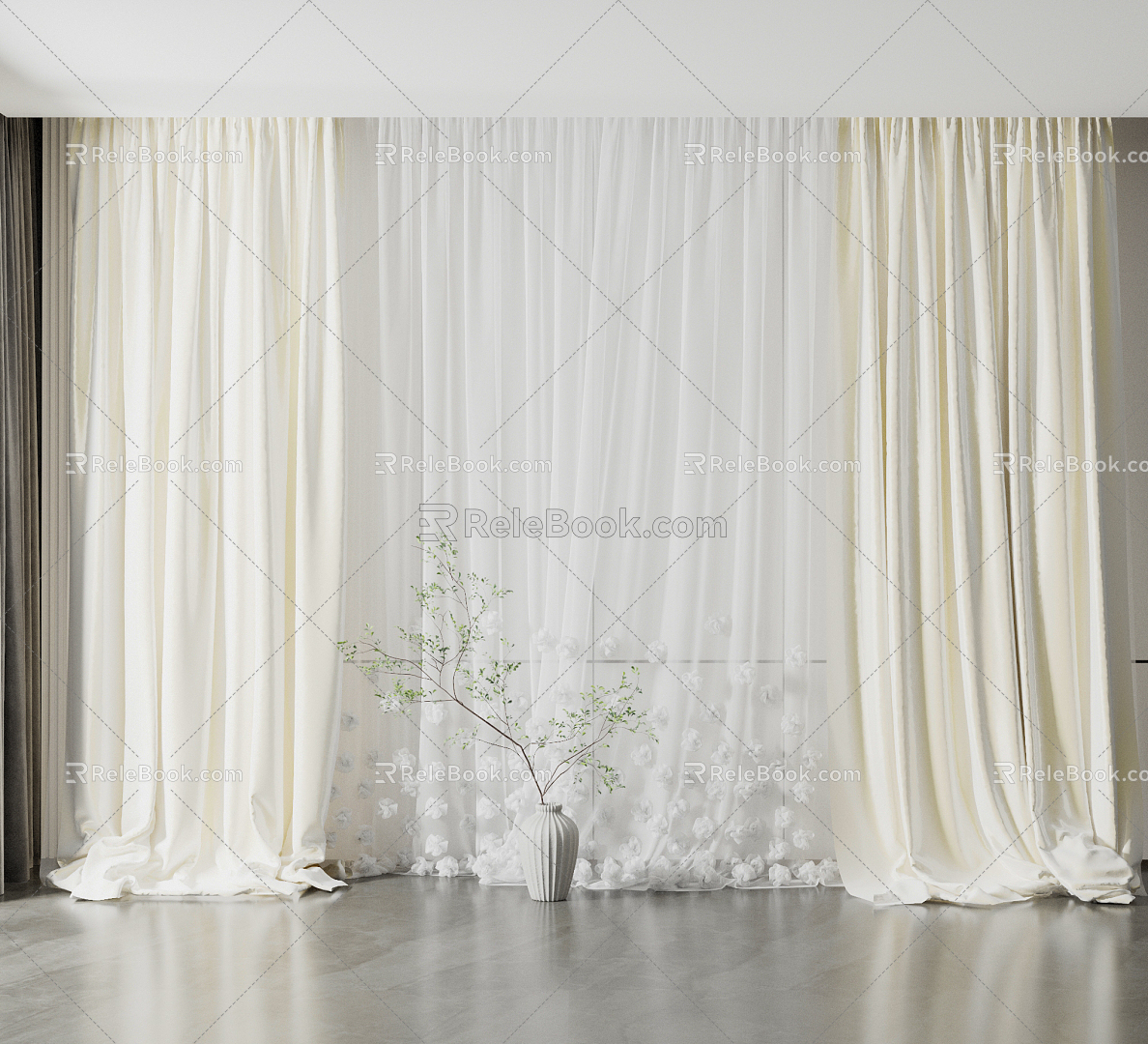 Modern Curtains 3d model