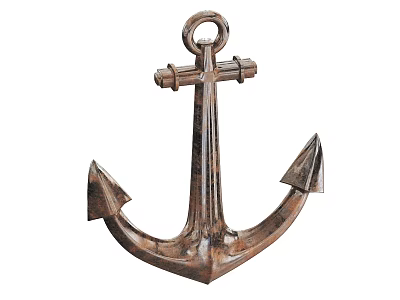 Industrial Equipment Metal Anchor With Ring Crossbar And Sharp Points Design 3d model