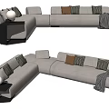 Modern corner sofa multiplayer sofa 3d model