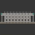 Ancient Architecture Classical Design Featuring Stone Columns Glass Roof And Stone Steps