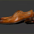 Classic Brown Leather Dress Shoes With Lace Up Brogue Details And Elegant Design