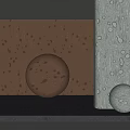 Brown And Light Gray Spheres With Spotted And Circular Patterned Walls On Dark Floor