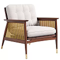 Stylish Accent Chair With Wooden Frame Woven Sides Tufted Cushion And Gold Metal Legs