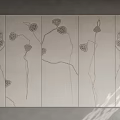 Modern Style Wall Panel With Delicate Floral Patterns And Simple Line Design For Interior Decoration 3d model
