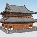 Chongeave Xieshan Top Hall Great Hall Temple Architecture Ancient Architecture Chinese Architecture 3d model