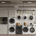 Modern Bathroom Cabinet Rack With Wall Mounted Storage Towels And Cleaning Tools