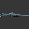 Blue Aquatic 3D Game Movie Character With Sharp Teeth Open Mouth And Fins