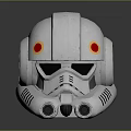 Futuristic White Helmet With Red Circular Accents Side Components And Bottom Breathing Tubes