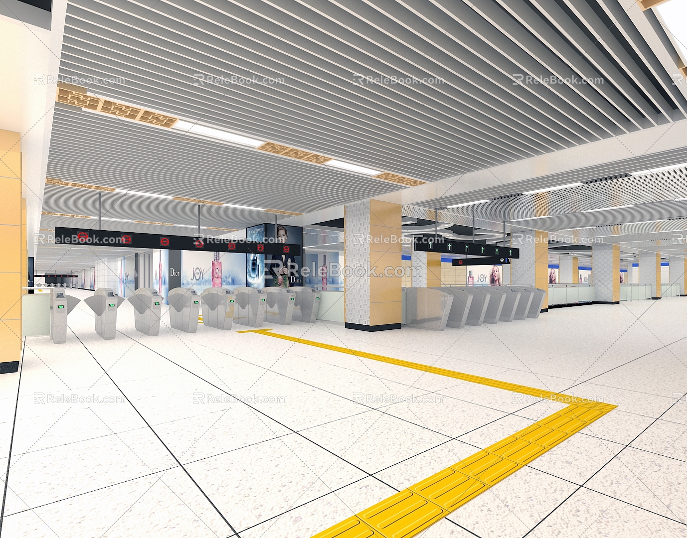 Modern Subway Station Subway Station Entry and Exit Hall 3d model