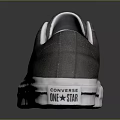 Gray Suede Casual Shoes With White Laces White Sole And Star Logo Design