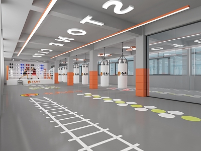 modern boxing gym 3d model