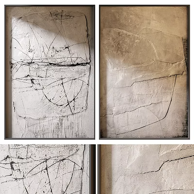 Abstract Paintings With Intricate Lines And Textures 3d model