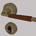 Classic Brass Door Handle with Wooden Lever and Modern Elegant Design Details