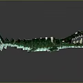 Green and White Building Blocks Crocodile Model Constructed with Detailed Design