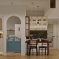 Cozy Natural Wood Style Living And Dining Room Interior With Comfortable Furniture And Relaxing Atmosphere