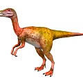 Vibrant Orange Yellow Spotted Dinosaur With Standing Posture And Side View 3d model