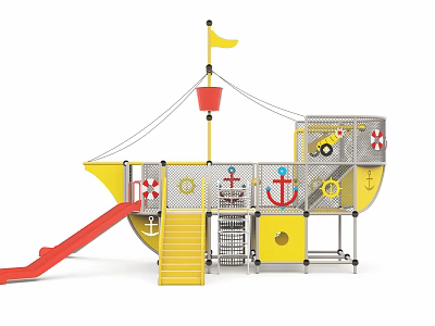 Amusement equipment pirate ship amusement equipment PE board pirate ship toy amusement 3d model