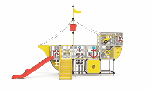 Amusement equipment pirate ship amusement equipment PE board pirate ship toy amusement 3d model