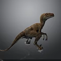 Realistic Brown Dinosaur With Standing Pose Sharp Claws And Long Tail