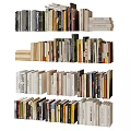 Organized and Stacked Books Magazines with Various Colored Spines Different Sizes in Rows
