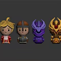 Cartoon Characters And Mythical Creatures Toy Figures With Colorful Armor And Detailed Designs