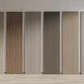 Various Colored Wall Panels with Wooden Textures Display in Interior Space