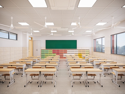 school classroom 3d model