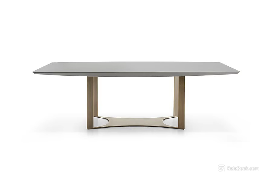 Modern Gray Dining Table With Sleek Metal Legs And Contemporary Design 3d model 